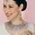 Purple rhodium premium designer american diamond and stone work necklace set