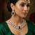 Green rose gold premium designer american diamond and stone work necklace set