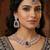 Blue rose gold premium designer american diamond and stone work necklace set