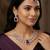 Purple rose gold premium designer american diamond and stone work necklace set