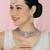 Pink rhodium premium designer american diamond and stone work necklace set