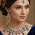 Blue yellow gold premium designer american diamond and stone work necklace set