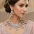 Pink yellow gold premium designer american diamond and stone work necklace set