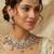 White yellow gold premium designer american diamond and stone work necklace set