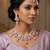Purple rose gold premium designer american diamond and stone work necklace set