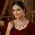 Maroon rose gold premium designer american diamond and stone work necklace set