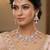 Pink rose gold premium designer american diamond and stone work necklace set