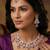 Purple rose gold premium designer american diamond and stone work necklace set