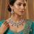 Blue rose gold premium designer american diamond and stone work necklace set