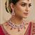 Pink rose gold premium designer american diamond and stone work necklace set