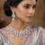 Purple rhodium premium designer american diamond and stone work necklace set