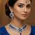 Blue rhodium premium designer american diamond and stone work necklace set