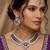 Purple rhodium premium designer american diamond and stone work necklace set