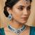 Blue rhodium premium designer american diamond and stone work necklace set