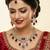 Maroon yellow gold premium designer american diamond and stone work necklace set
