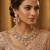 Pink yellow gold premium designer american diamond and stone work necklace set