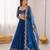 blue georgette embroidered traditional lehenga-choli