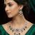 Green rose gold premium designer american diamond and stone work necklace set