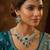 Green rhodium premium designer american diamond and stone work necklace set