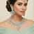 Green rhodium premium designer american diamond and stone work necklace set