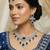 Blue rhodium premium designer american diamond and stone work necklace set