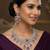 Purple rhodium premium designer american diamond and stone work necklace set