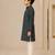 Boy's navy blue rayon geometric print knee length kurta and pyjama set