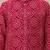 Boy's maroon rayon geometric print knee length kurta and pyjama set
