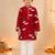 Boy's maroon cotton printed knee length kurta and pyjama set