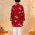 Boy's maroon cotton printed knee length kurta and pyjama set