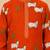 Boy's orange cotton printed knee length kurta and pyjama set