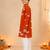 Boy's orange cotton printed knee length kurta and pyjama set