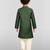 Boy's dark green silk blend embroidered knee length kurta and pyjama set