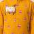 Boy's mustard rayon ethnic motifs knee length kurta and pyjama