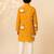 Boy's mustard rayon ethnic motifs knee length kurta and pyjama