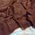 Brown color silk blend val beads work saree