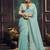 sky blue cotton blend handloom weaving casual wear saree
