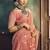 peach cotton blend handloom weaving casual wear saree