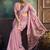 baby pink cotton blend handloom weaving casual wear saree