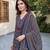 Blue cotton floral printed straight kurta set with dupatta for women