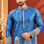 Blue Color Premium Design Embroidery Beads And Sequins Work Fabric Premium Shimmer Mens Ethnic Wear Kurta Pant Set