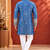 Blue Color Premium Design Embroidery Beads And Sequins Work Fabric Premium Shimmer Mens Ethnic Wear Kurta Pant Set