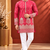 Pink Color Premium Design Embroidery Beads And Sequins Work Fabric Premium Shimmer Mens Ethnic Wear Kurta Pant Set