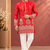 Red Color Premium Design Embroidery Beads And Sequins Work Fabric Premium Shimmer Mens Ethnic Wear Kurta Pant Set