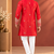 Red Color Premium Design Embroidery Beads And Sequins Work Fabric Premium Shimmer Mens Ethnic Wear Kurta Pant Set