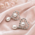 Certified natural freshwater pearls jewellery pearl drop earrings with crystal-studded floral frame, silver