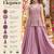 Women's silk blend embroidered with beads work lavender kurta set with dupatta and sharara