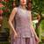 Women's silk blend embroidered with beads work lavender kurta set with dupatta and sharara