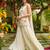 Women's silk blend embroidered with beads work off white kurta set with dupatta and sharara