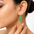 Certified natural freshwater pearls jewellery carved green onyx drop earrings with freshwater pearl